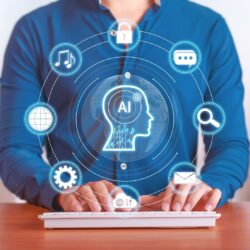 Person using AI-powered productivity tools on a digital interface to streamline workflow and everyday tasks